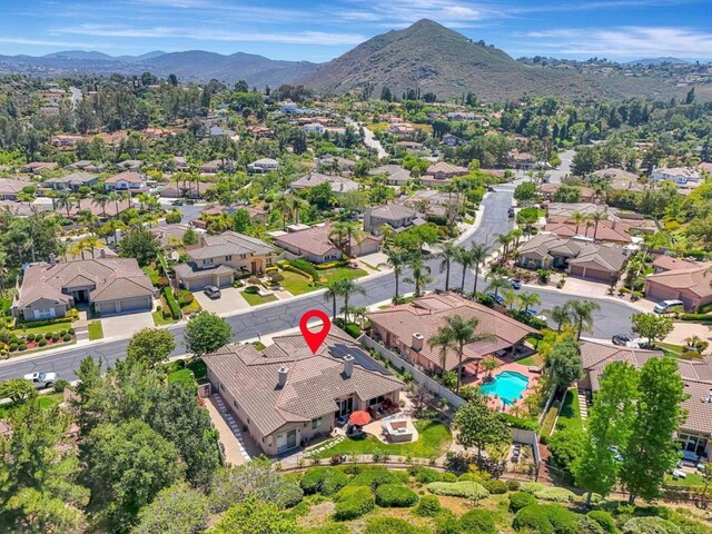 282 Camino Del Postigo, Escondido, CA 92029 - aerial view of residential area with mountains and a pool area