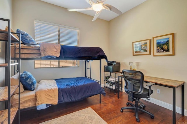 282 Camino Del Postigo, Escondido, CA 92029 - bedroom with wood finished floors, a desk, and a ceiling fan