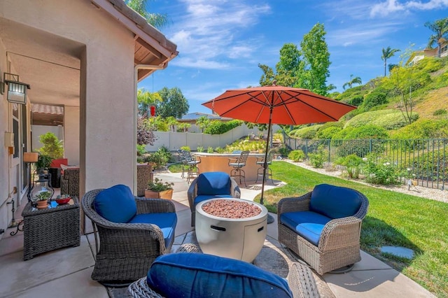 282 Camino Del Postigo, Escondido, CA 92029 - fenced backyard featuring a patio area and an outdoor living space