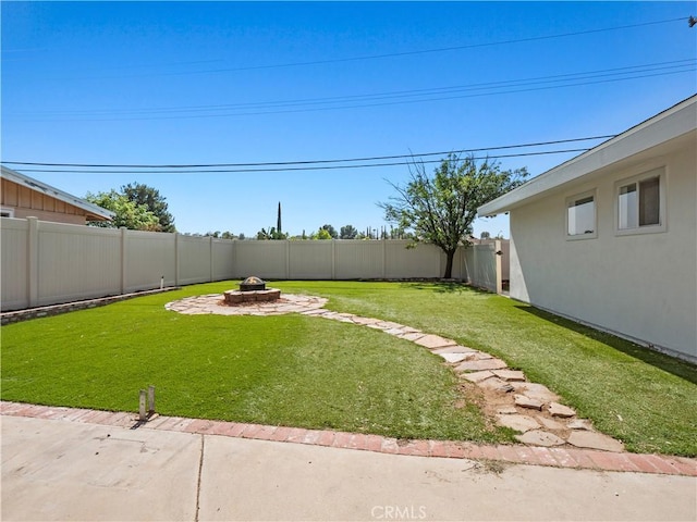 27545 Santa Clarita Rd, Saugus, CA 91350 - fenced backyard with a fire pit