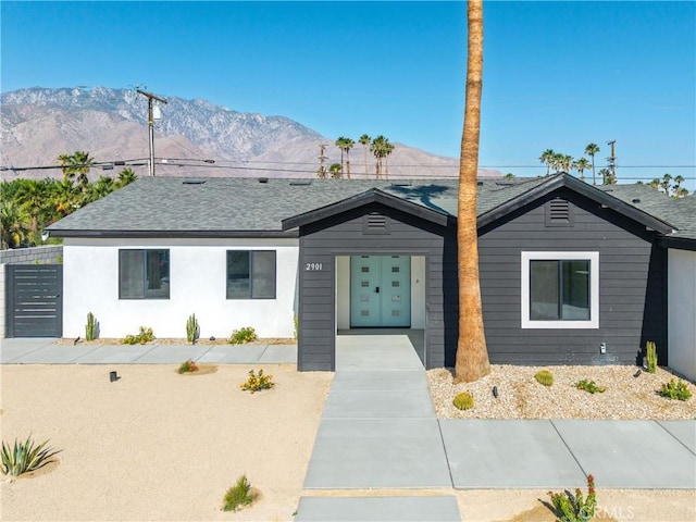 2901 N Biskra Rd, Palm Springs, CA 92262 - single story home featuring a mountain view and roof with shingles
