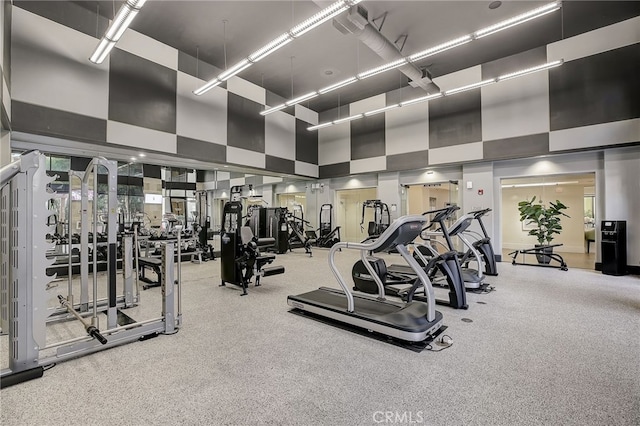 24545 Town Center Dr Unit 5405, Valencia, CA 91355 - workout area with a towering ceiling