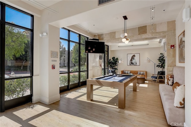24545 Town Center Dr Unit 5405, Valencia, CA 91355 - playroom with light wood finished floors, plenty of natural light, and billiards