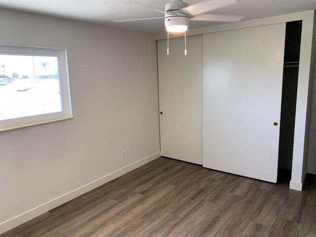 1878 Wolviston Way, San Diego, CA 92154 - unfurnished bedroom featuring wood finished floors, a closet, and ceiling fan