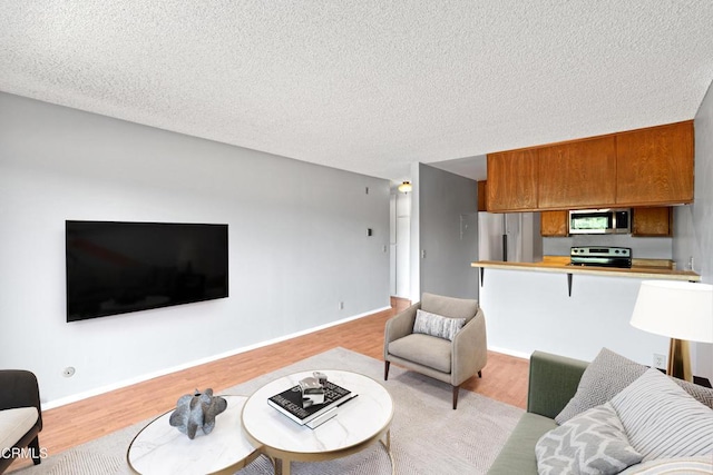5870 Benner St Unit 102, Los Angeles, CA 90042 - living room featuring light wood-type flooring and a textured ceiling