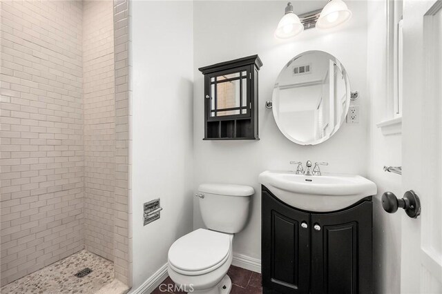 17139 Strathern St, Van Nuys, CA 91406 - full bathroom with vanity, tiled shower, and tile patterned floors