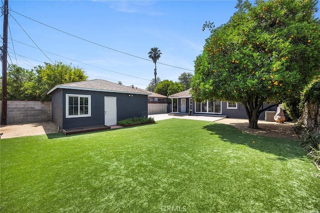 17139 Strathern St, Van Nuys, CA 91406 - fenced backyard featuring an outbuilding and a patio