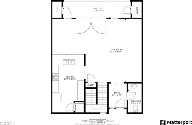 301 W G St Unit 119, San Diego, CA 92101 - view of property floor plan