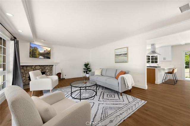 1345 W Valley View Dr, Fullerton, CA 92833 - living area with wood finished floors and recessed lighting