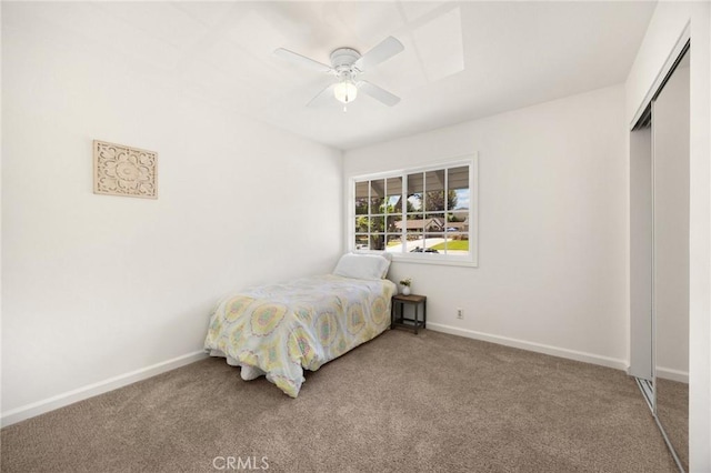 1345 W Valley View Dr, Fullerton, CA 92833 - bedroom with carpet flooring, a closet, and ceiling fan