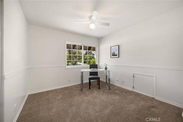 1345 W Valley View Dr, Fullerton, CA 92833 - carpeted office with ceiling fan and baseboards