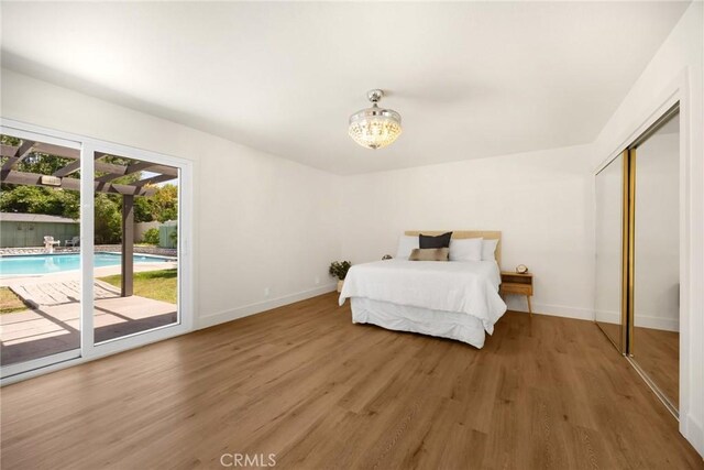 1345 W Valley View Dr, Fullerton, CA 92833 - bedroom with access to exterior, light wood finished floors, and a closet