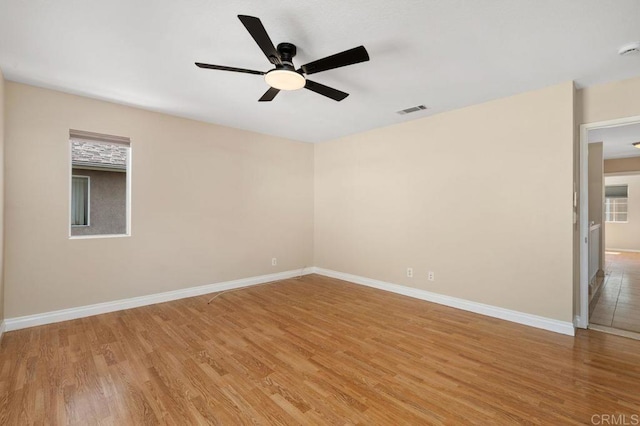 15140 Chase St, North Hills, CA 91343 - empty room featuring light wood-type flooring, ceiling fan, and a smoke detector