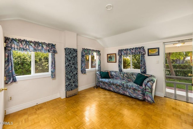 216 N Fulton St, Ojai, CA 93023 - living room featuring lofted ceiling and plenty of natural light