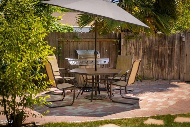 216 N Fulton St, Ojai, CA 93023 - view of patio featuring outdoor dining area and area for grilling