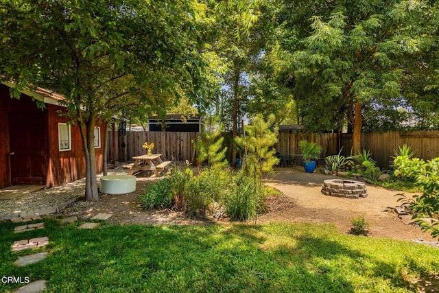 216 N Fulton St, Ojai, CA 93023 - fenced backyard featuring a fire pit