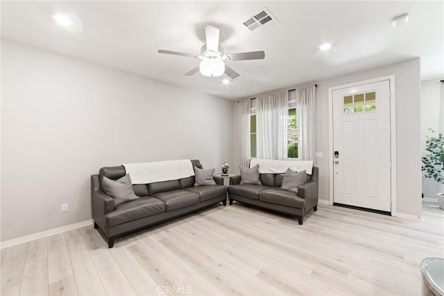 16502 Casa Grande Ave Unit 318, Fontana, CA 92336 - living area with a ceiling fan, light wood-type flooring, and recessed lighting