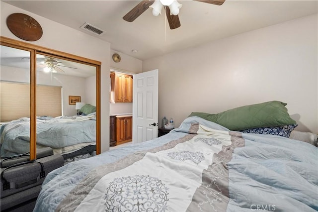 5647 Redwood Ave, Palmdale, CA 93551 - bedroom with a ceiling fan and a closet