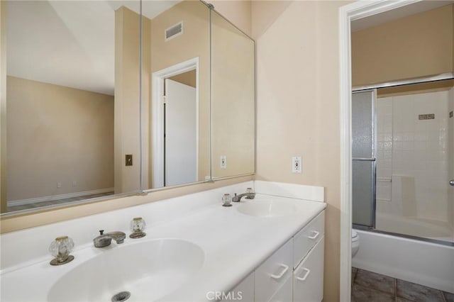 27861 Crown Court Cir Unit 72, Valencia, CA 91354 - full bath featuring double vanity and enclosed tub / shower combo