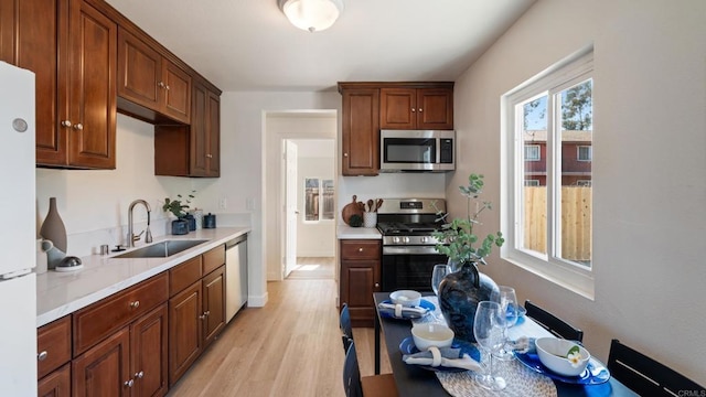 846 44th St, San Diego, CA 92102 - kitchen featuring stainless steel appliances, light countertops, and light wood finished floors