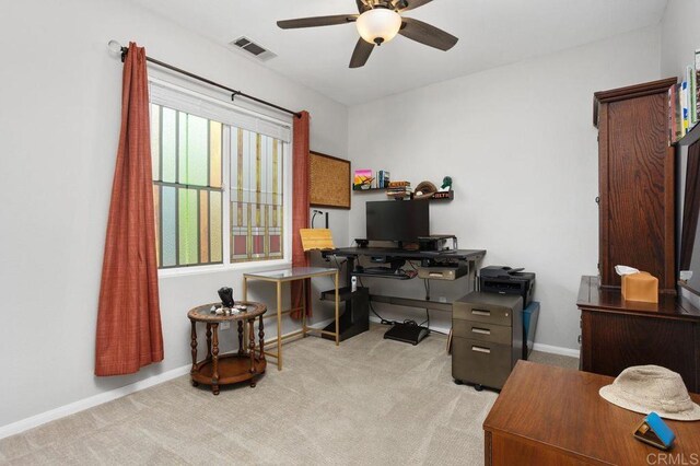 1488 Enchante, Oceanside, CA 92056 - carpeted office with ceiling fan and baseboards