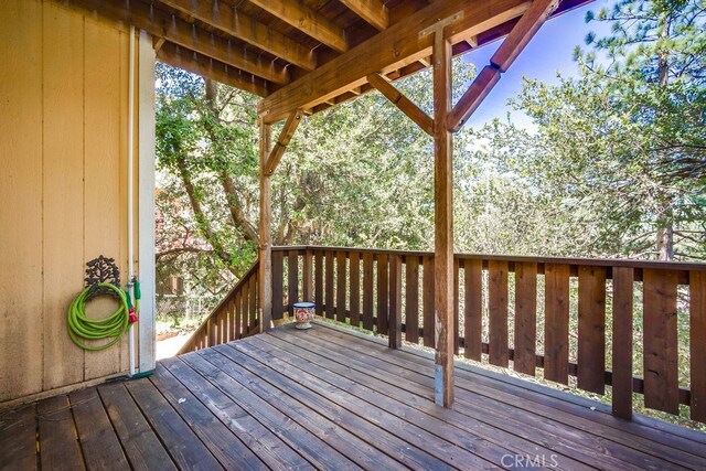 163 Wylerhorn Dr, Crestline, CA 92325 - view of wooden deck