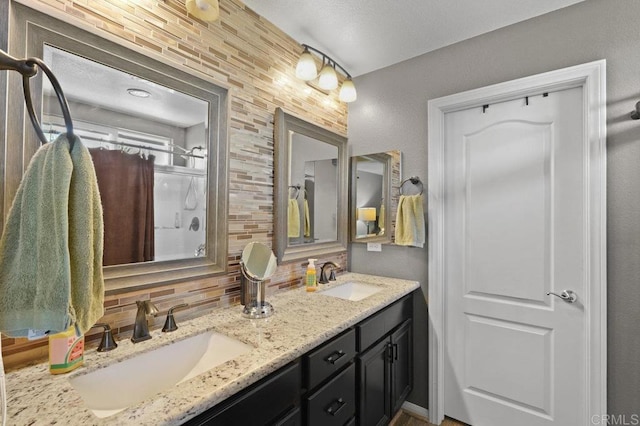 2128 Cantata # 38, Chula Vista, CA 91914 - bathroom with tasteful backsplash, double vanity, and a shower