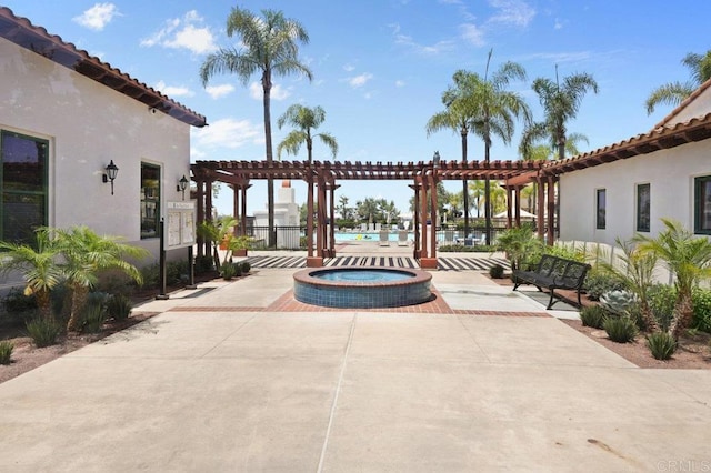 2128 Cantata # 38, Chula Vista, CA 91914 - view of patio with a hot tub, a pergola, and a pool