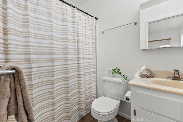 2892 Los Feliz Ct Unit 37, San Luis Obispo, CA 93401 - full bath featuring vanity, wood finished floors, and a shower with shower curtain