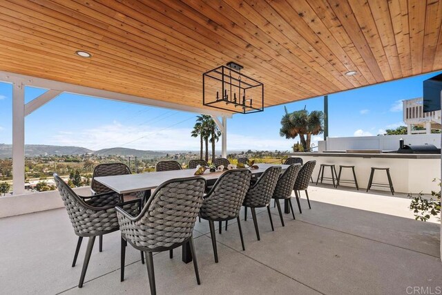 13655 Quinton Rd, San Diego, CA 92129 - view of patio featuring a mountain view and area for grilling
