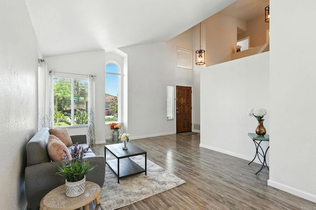 2760 Fieldbrook Way, Escondido, CA 92027 - living room with high vaulted ceiling and wood finished floors