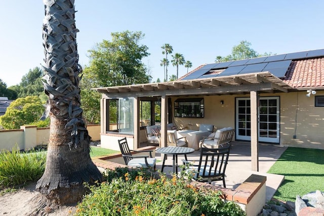 11705 Via Medanos, San Diego, CA 92128 - view of patio / terrace featuring a pergola and an outdoor living space
