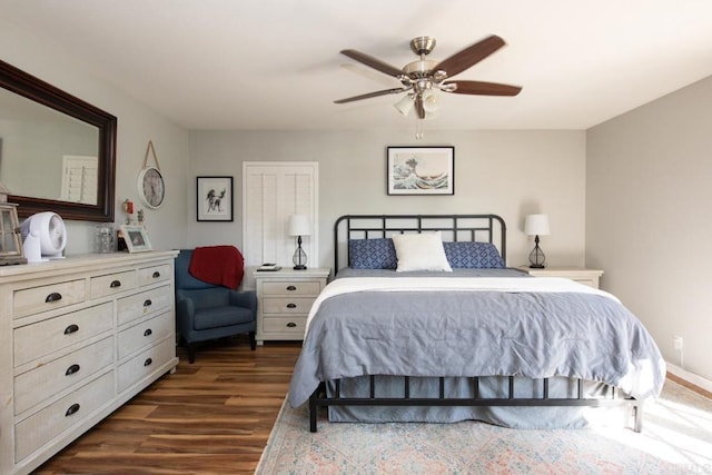 11705 Via Medanos, San Diego, CA 92128 - bedroom featuring dark wood-style floors and a ceiling fan