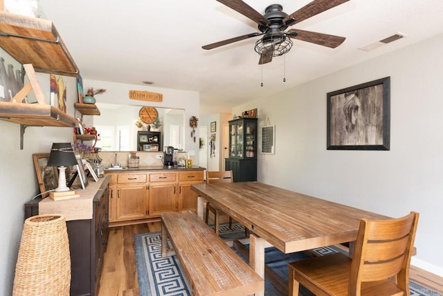 11705 Via Medanos, San Diego, CA 92128 - dining room featuring dark wood-style floors and ceiling fan