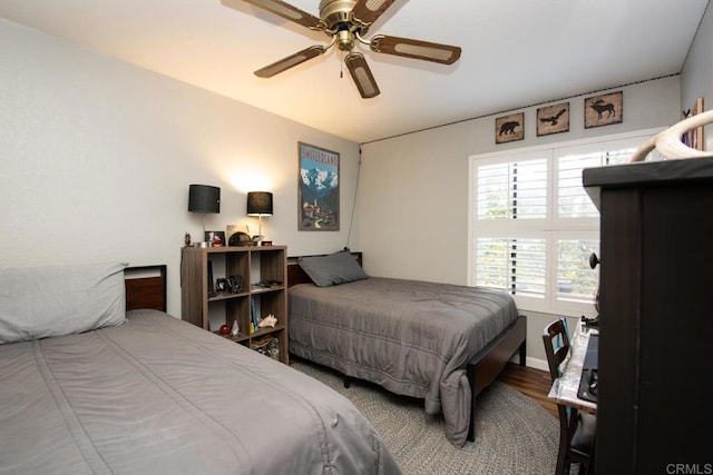 11705 Via Medanos, San Diego, CA 92128 - bedroom with wood finished floors and a ceiling fan