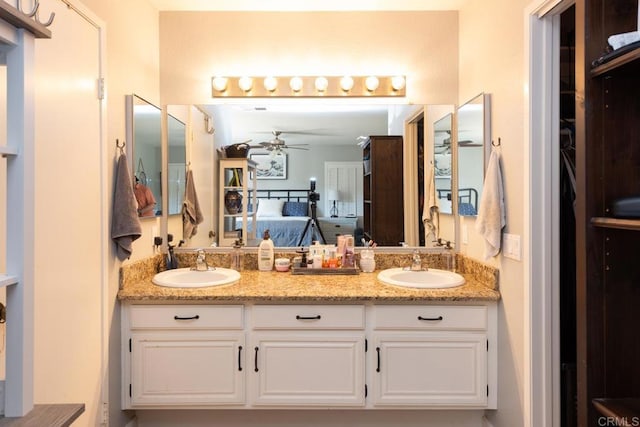 11705 Via Medanos, San Diego, CA 92128 - full bath with ceiling fan and double vanity