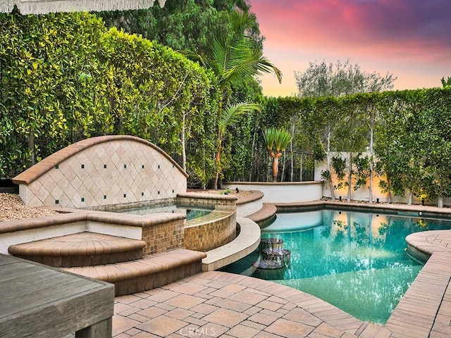 29 Via Timon, San Clemente, CA 92673 - pool at dusk with a pool with connected hot tub