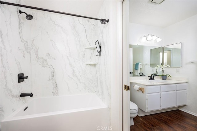 25644 Mont Pointe Unit 1A, Lake Forest, CA 92630 - full bathroom featuring wood finished floors, washtub / shower combination, and vanity
