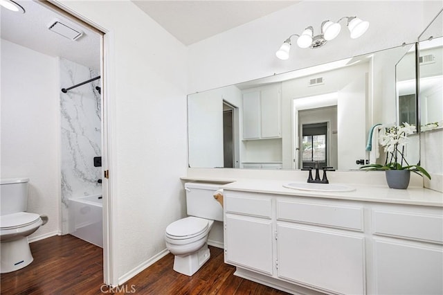 25644 Mont Pointe Unit 1A, Lake Forest, CA 92630 - bathroom with wood finished floors, vanity, and tub / shower combination