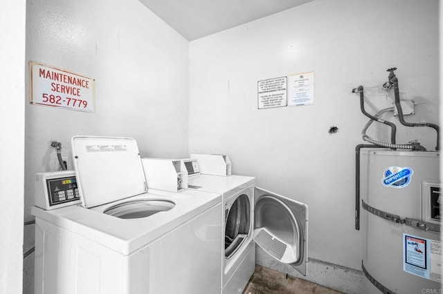 6660 Bell Bluff Ave Unit A, San Diego, CA 92119 - laundry room featuring water heater and independent washer and dryer
