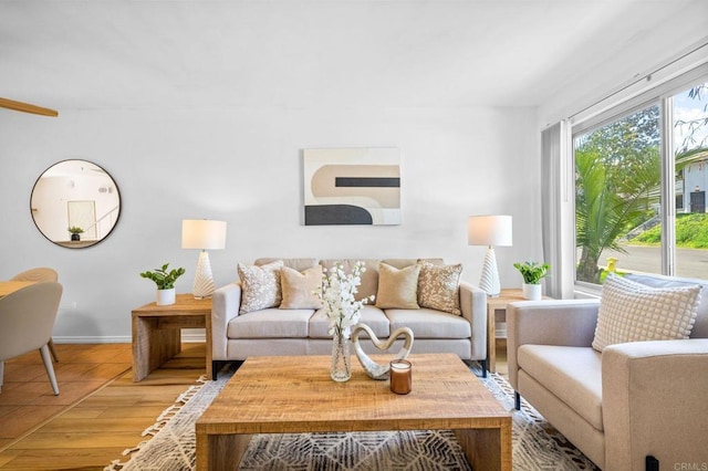 6660 Bell Bluff Ave Unit A, San Diego, CA 92119 - living room with wood finished floors and baseboards
