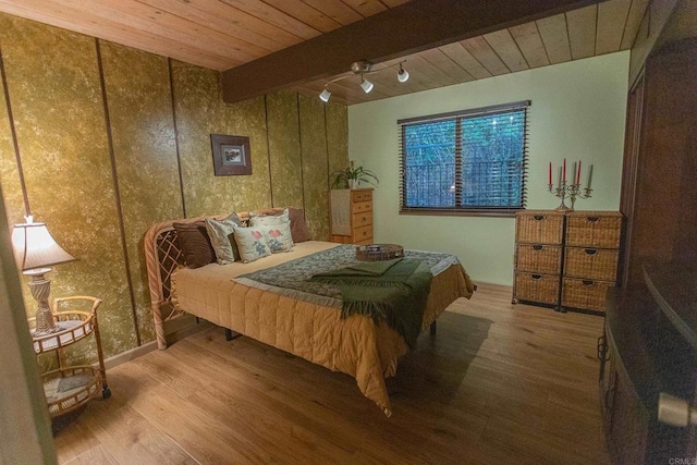 3216 Fair Oaks Ln, Spring Valley, CA 91978 - bedroom featuring a wooden ceiling with exposed beams and wood finished floors