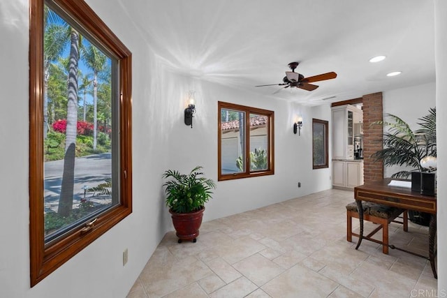 9 Rolling View Ln, Fallbrook, CA 92028 - office space featuring healthy amount of natural light, a ceiling fan, and recessed lighting