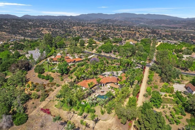 9 Rolling View Ln, Fallbrook, CA 92028 - aerial overview of property's location with a mountain backdrop