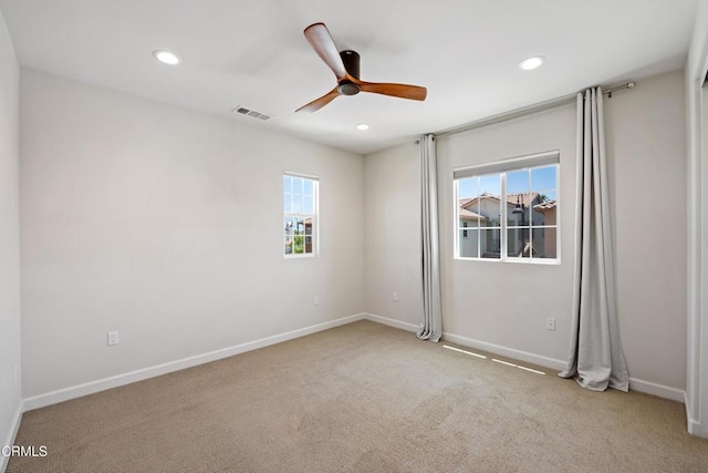 1655 Range Rd, Oxnard, CA 93036 - carpeted empty room featuring plenty of natural light, ceiling fan, and recessed lighting