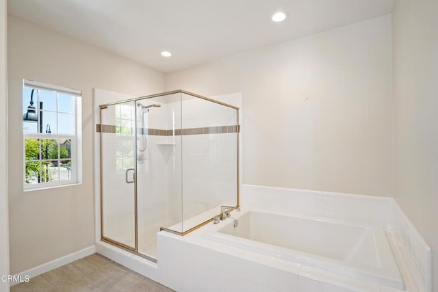 1655 Range Rd, Oxnard, CA 93036 - bathroom with a garden tub, a shower stall, and recessed lighting