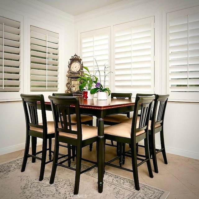 162 Dusty Rose Ct, Simi Valley, CA 93065 - tiled dining area with baseboards and ornamental molding