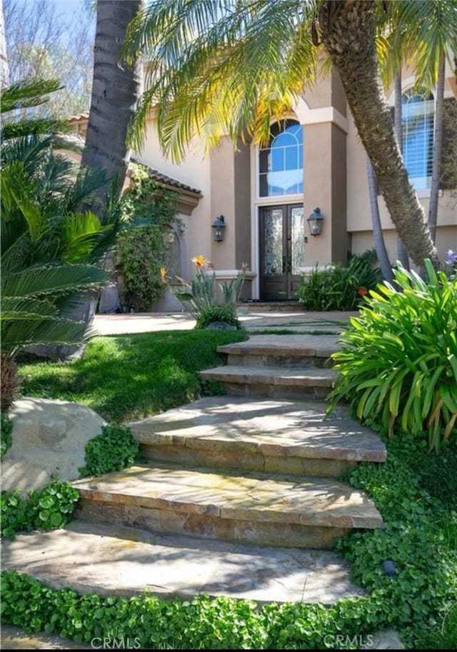 162 Dusty Rose Ct, Simi Valley, CA 93065 - view of exterior entry with french doors and stucco siding