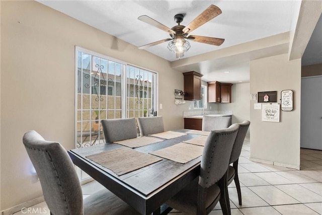 1571 S Reservoir St Unit C, Pomona, CA 91766 - dining space with ceiling fan and light tile patterned flooring