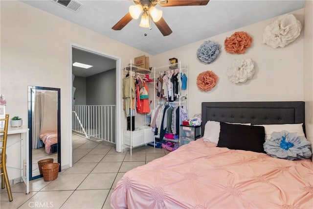 1571 S Reservoir St Unit C, Pomona, CA 91766 - bedroom with tile patterned floors and a ceiling fan
